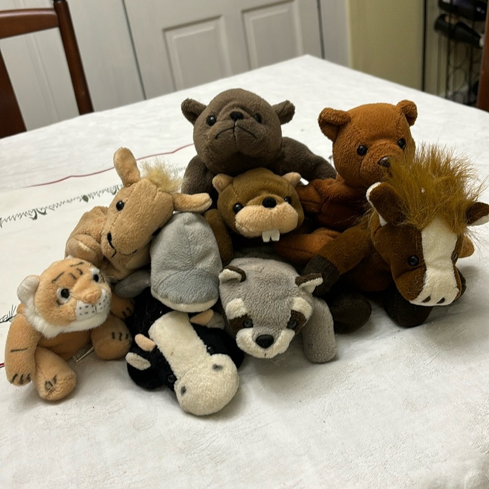 Lot of 9 Assorted Bean Bag Toys